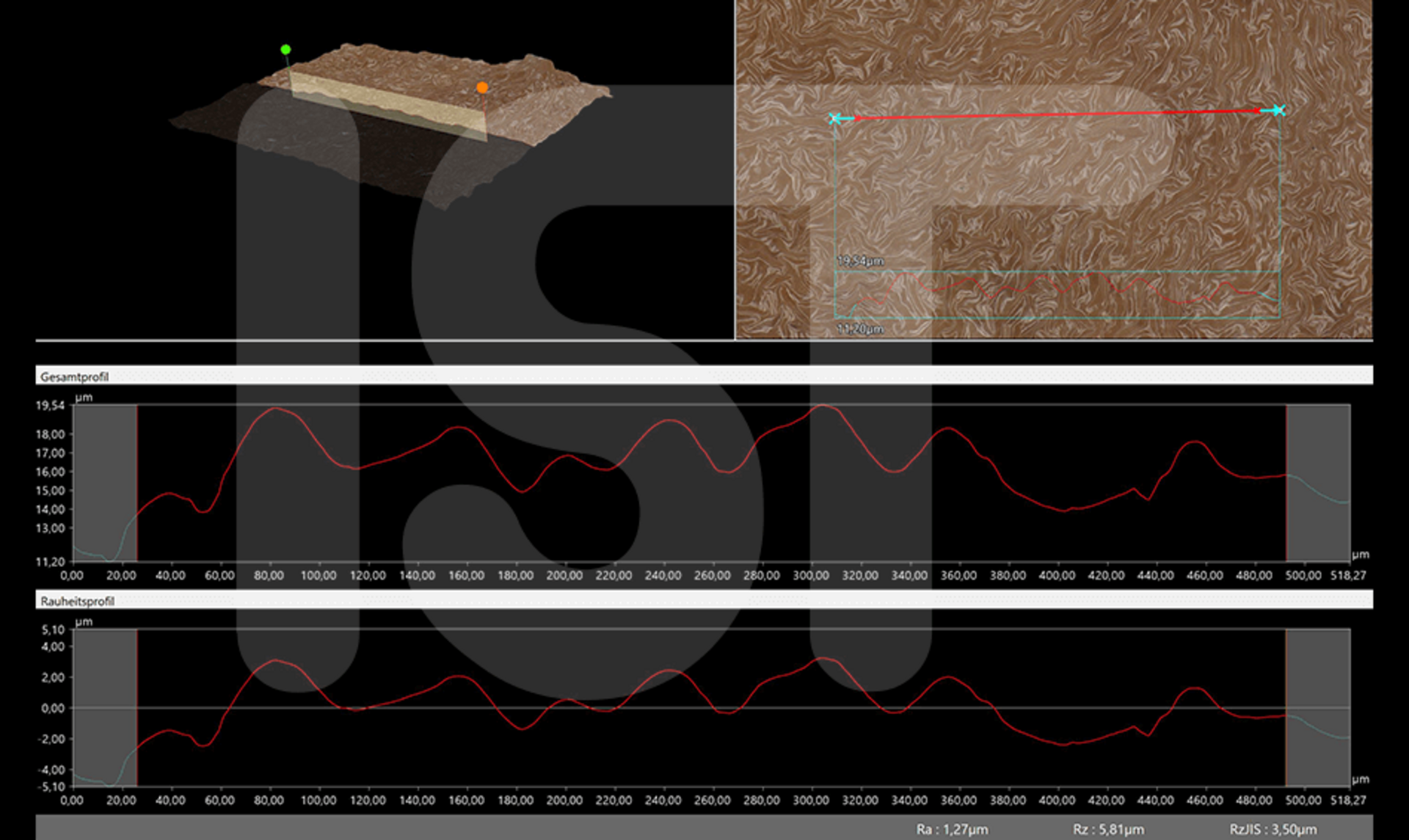 3-D image of a matting with excimer